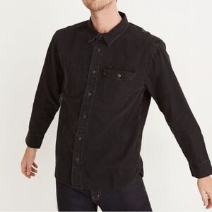Madewell Denim Work Shirt in Ace Wash Black Easy Fit Western Cotton 2022-Medium